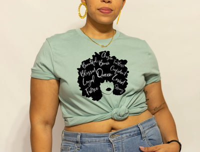 Afro Queen T-Shirt | Afro Woman Shirt | Glam It up Designs